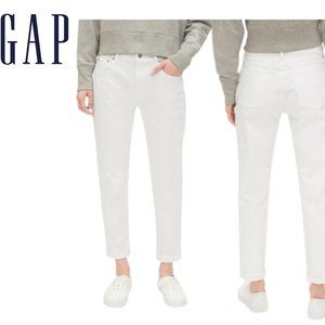 NEW GAP Mid Rise Girlfriend Jeans White 8, 10 & 12